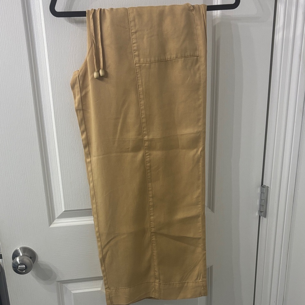 Joie Lyocell Tan Drawstring Pants Retro Bohemian Hippy Style NWT L - Picture 10 of 10